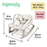 Ingenuity Keep Cozy 3-in-1 Vibrating Infant & Toddler Baby Bouncer and Rocker Chair, Green