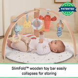 Ingenuity Cozy Spot Duvet Activity Gym with Self-Storage, Machine Washable Mat, Harbor Haven