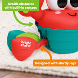 Bright Starts Rockin Crawling Crab Interactive Baby Toy with Music & Dancing, Red