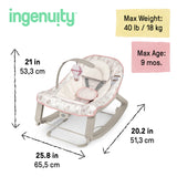 Ingenuity Keep Cozy 3-in-1 Vibrating Infant & Toddler Baby Bouncer and Rocker Chair, Skye