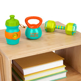 Bright Starts Off to the Gym 3 Piece Gift Set, 3 Fitness Themed Baby Rattles & Toys, Unisex, 3 Months+