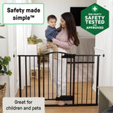 The Thruway 52W Series - Hands Free Open Pet and Baby Gate, Openings from 27.5" - 52" Wide  Espresso Metal