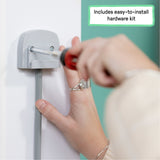 The Thruway 52W Series Pet and Baby Retractable Gate with Tuck Away Mesh, Openings up to 52" Wide - Black