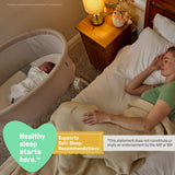 Ingenuity Right Height Adjustable Bassinet for Postpartum Recovery  4 Height Levels, Soothing Vibration, Light & Sound - Sand