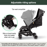 Ingenuity 3D Travelmate Pro Compact Travel Stroller with Ride-On Board, One-Hand Fold, Car Seat Compatible, Protective Canopy - Black
