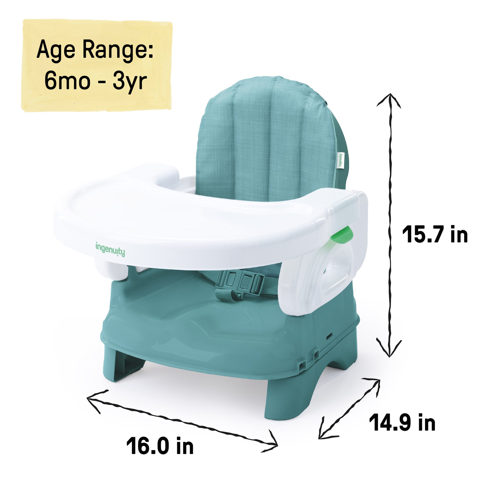 Ingenuity Deluxe Comfort Folding Baby Booster Teal – Kids2, LLC