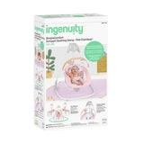 Ingenuity SimpleComfort Compact Soothing Swing, Rotating Toy Bar, Rotating Seat, 6 Speeds, For Ages 0-9 Months, Up to 20 Pounds - Chambray