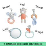 Ingenuity Cozy Spot Duvet Activity Gym with Self-Storage, Machine Washable Mat, Loamy