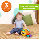Bright Starts Spin n Chase Bug Ball Popper Toy with Lights & Music, Unisex, 6M+