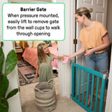 The Doorway 36S Series Custom Collection Pet and Baby Gate, Openings 30-36" Wide, 22" Tall - Natural Wood