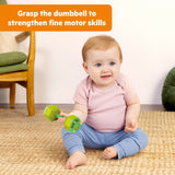 Bright Starts Off to the Gym 3 Piece Gift Set, 3 Fitness Themed Baby Rattles & Toys, Unisex, 3 Months+