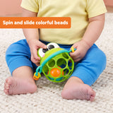Bright Starts Oball Jingle & Shake Pal, Easy-Grasp Baby Rattle with Chime Ball & Bead Chasers, Frog Character, Green, Newborn+
