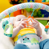 Bright Starts Happy Safari Vibrating Baby Bouncer Seat with Toy Bar
