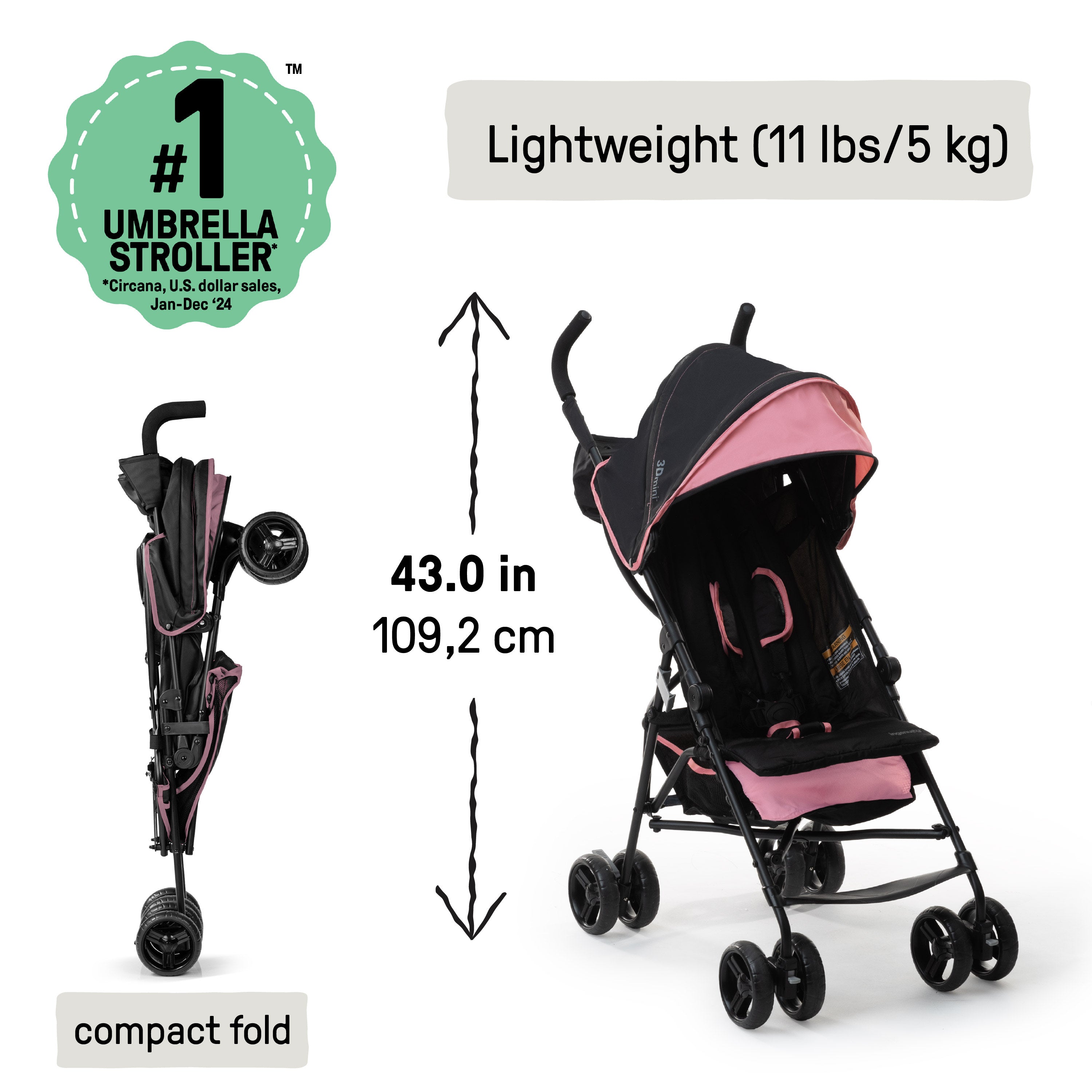 pink umbrella stroller 3Dmini Convenience Stroller