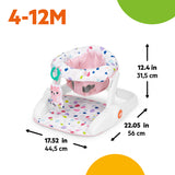Bright Starts Learn-to-Sit 2-Position Baby Floor Seat with Toys, Unisex, 4-12 Months - Pink