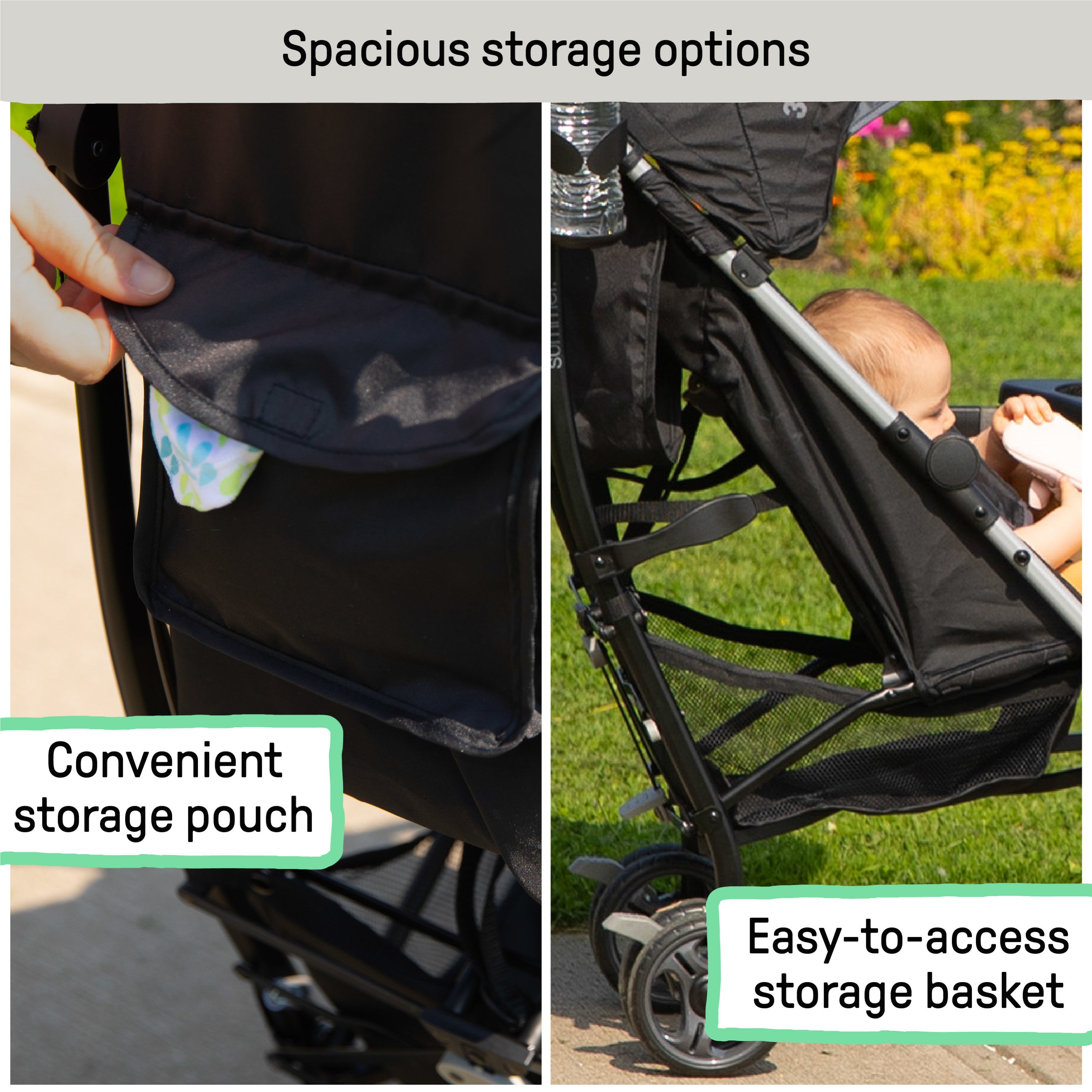 summer infant 3d lite snack tray 3Dlite Convenience Stroller - Black