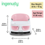 Ingenuity Baby Base 2-in-1 Booster Feeding and Floor Seat, Peony