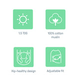 SwaddleMe by Ingenuity Muslin Original Swaddle, Size 0-3 months, 1pk - Granite