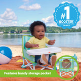 Bright Starts Pop 'N Sit Cabana Portable Booster Chair with UPF Canopy, Indoor/Outdoor - Teal