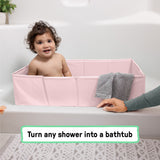 Ingenuity Tuckaway Toddler Tub, Converts Shower to Tub, Folds to Store, 12M-5Y - Pink