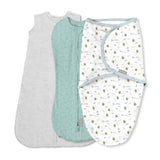 SwaddleMe by Ingenuity Comfort Pack - Size 0-3 Months, Pod, Original Swaddle, Night Sack, 3pk - Little Bees