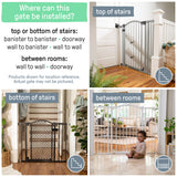 The Thruway 53W Series Pet and Baby Gate, Openings 29.5-53", 38" Tall - Gray