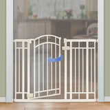 Multi-Use Decorative Extra Tall Walk-Thru Pet and Baby Gate, Openings 29"-48" Wide - Beige