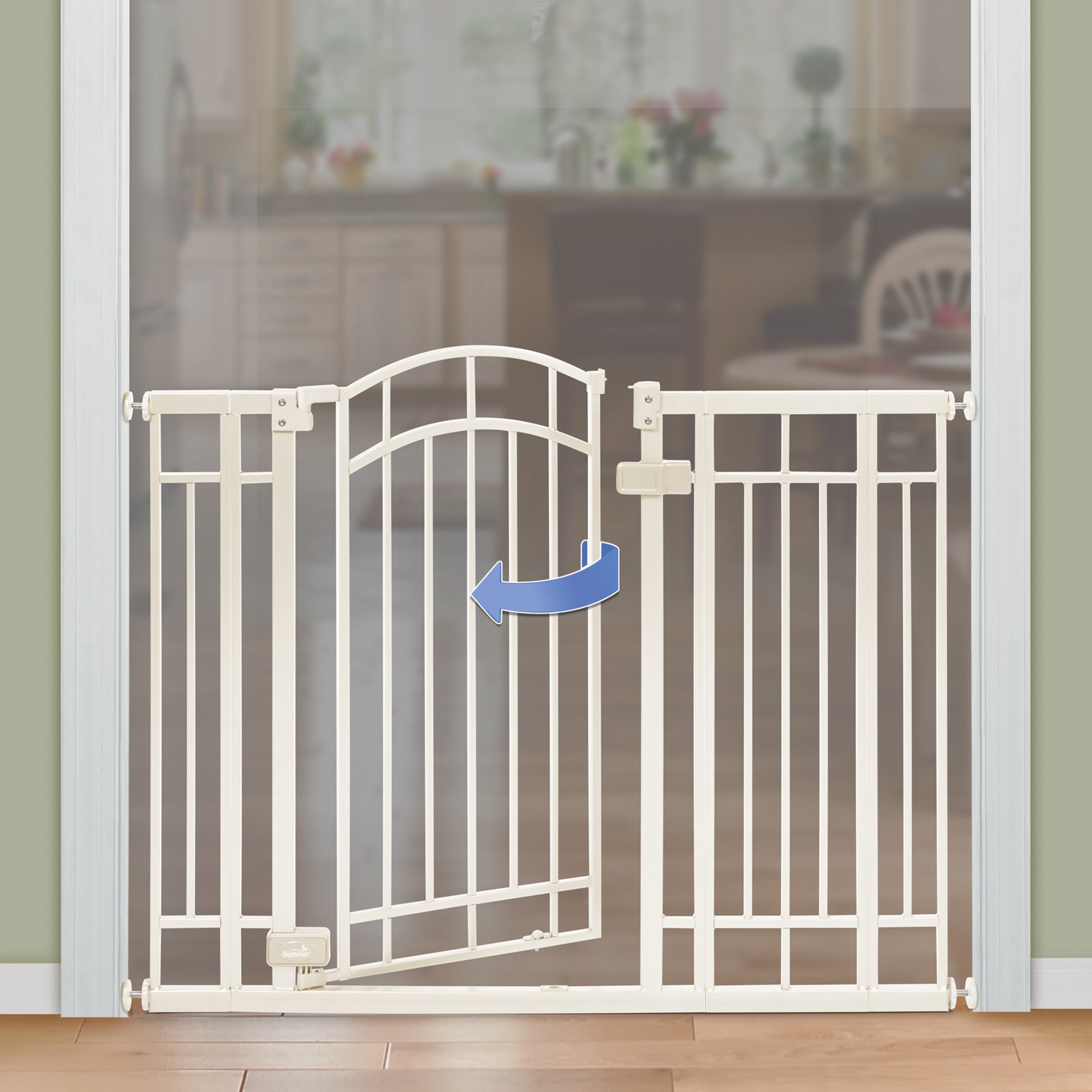Multi-Use Decorative Extra Tall Walk-Thru Pet and Baby Gate, Openings 29