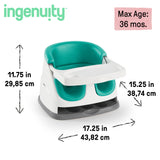 Ingenuity Baby Base 2-in-1 Booster Feeding and Floor Seat, Ultramarine Green