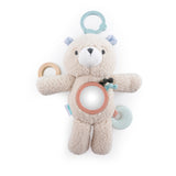 Ingenuity Premium Soft Plush & Wood Activity Toy Teether, Nate the Teddy Bear