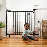 The Stairway+ 46W Series Pet and Baby Gate, Openings 31"-46" Wide, 32.5" Tall - Black