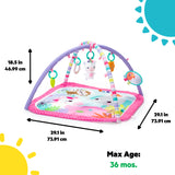 Bright Starts Unicorn Crew Baby Activity Gym & Machine-Washable Play Mat, Pink