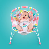Bright Starts Flamingo Vibes Vibrating Bouncer with Toy Bar
