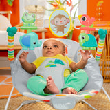 Bright Starts Playful Paradise Vibrating Baby Bouncer with Toys