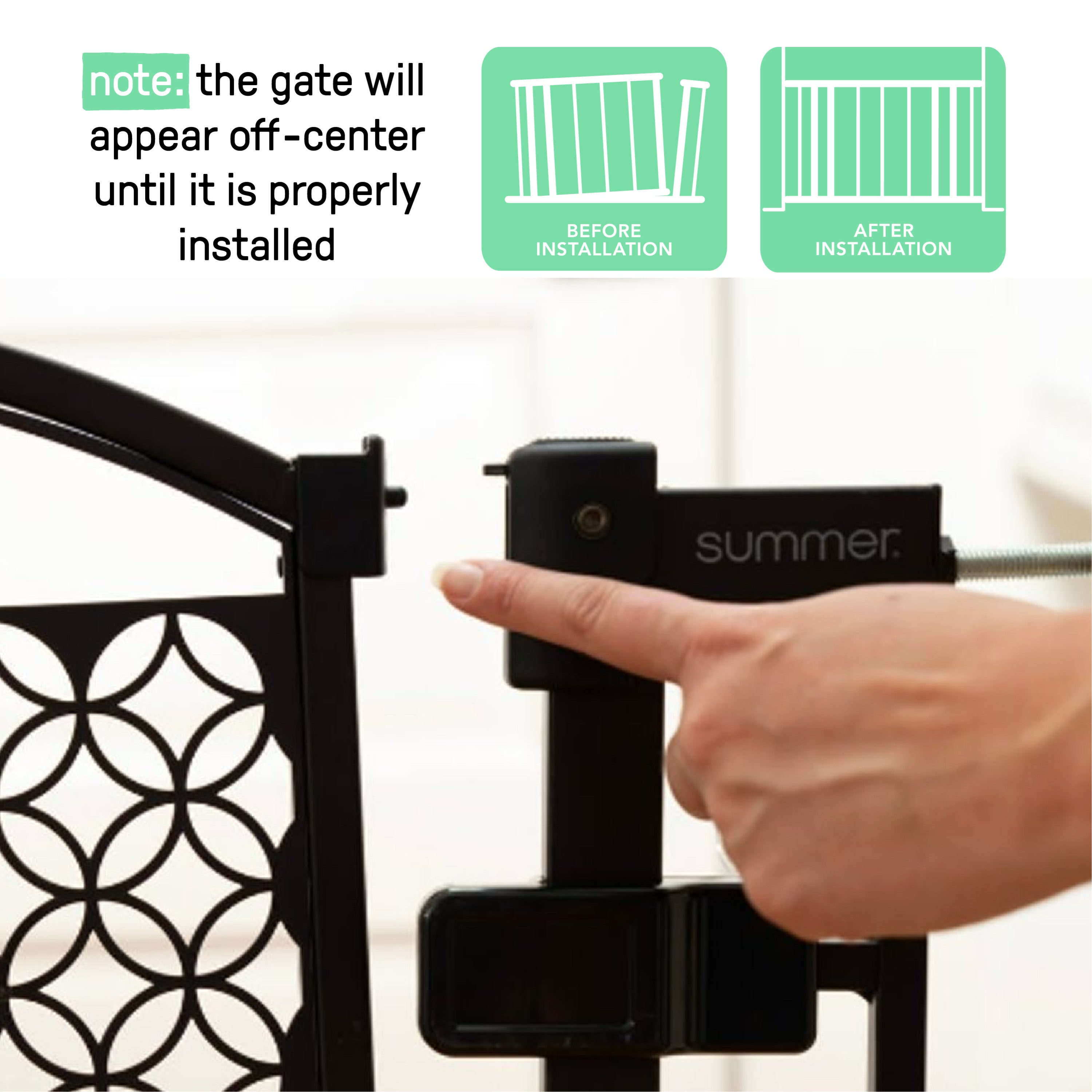 summer infant sure and secure perfectly clear gate Anywhere Decorative Walk-Thru Pet and Baby Gate, Openings 28 42.5- Walnut/Charcoal – Kids2, LLC