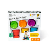 Baby Einstein Stack & Squish Cups 6pc Collapsible Sensory Toys for Bath & Floor Play