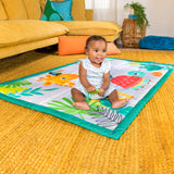 Bright Starts Roam About Jumbo Plush Baby Activity Play Mat, Foldable and Machine Washable - Newborn and up