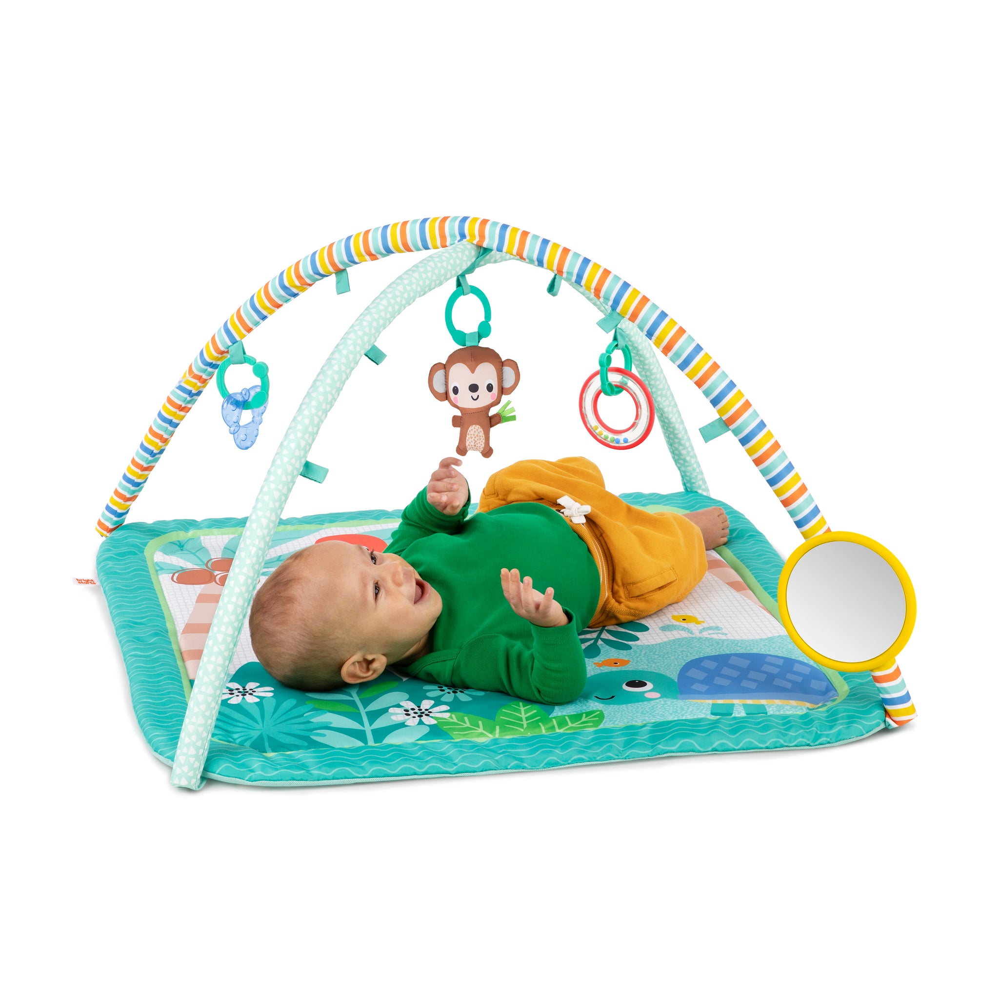 Bright Starts Palm Party Baby Activity Gym Play Mat, Gender