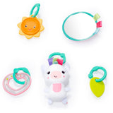 Bright Starts Unicorn Crew Baby Activity Gym & Machine-Washable Play Mat, Pink