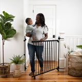 The Stairway+ 46W Series Pet and Baby Gate, Openings 31"-46" Wide, 32.5" Tall - Black