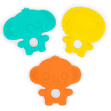 Bright Starts Gummy Buddies 3-Pack Textured Teethers - Elephant, Lion, Monkey