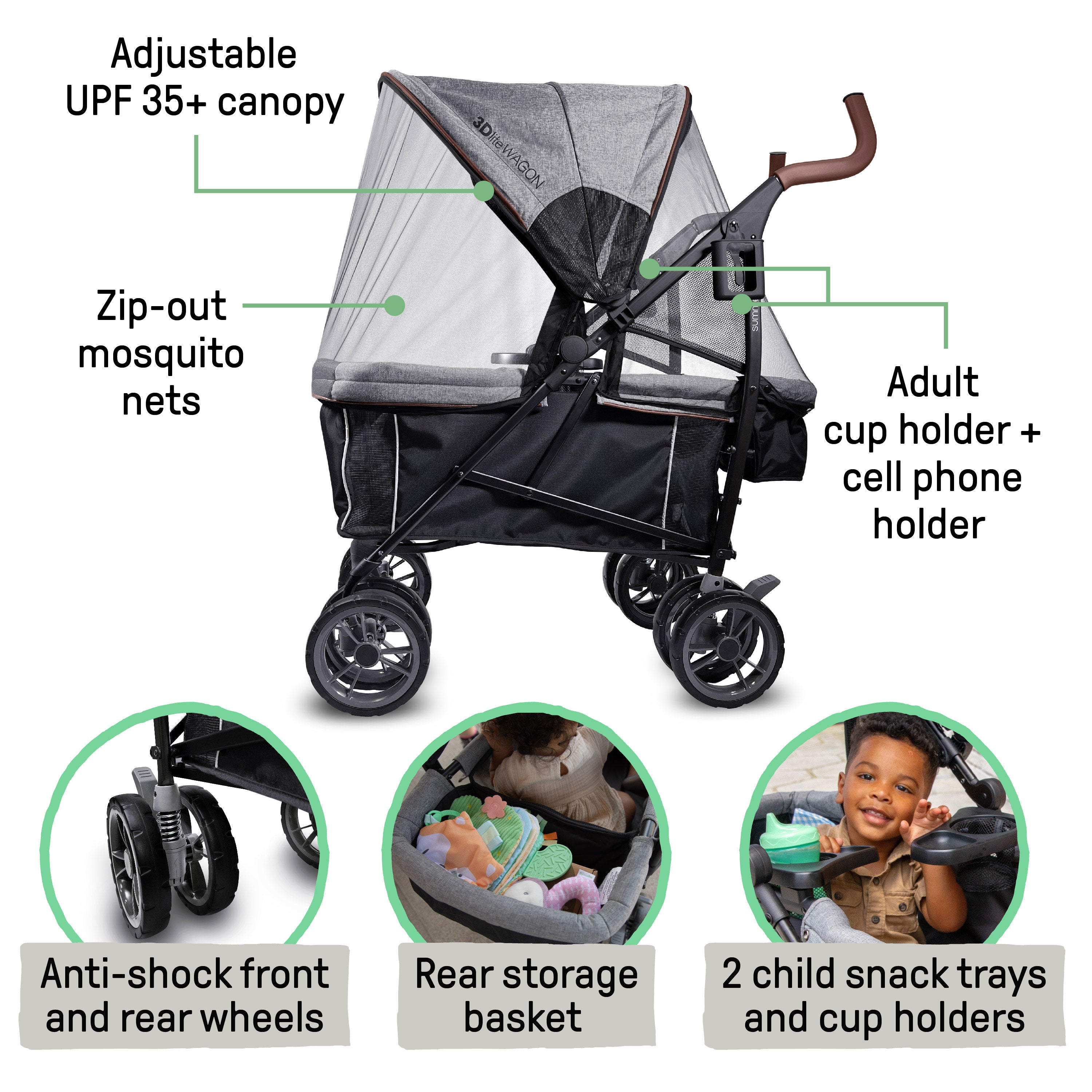 summer infant stroller snack tray 3Dlite Wagon Convenience Stroller