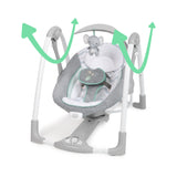 Ingenuity ConvertMe 2-in-1 Compact Portable Baby Swing 2 Infant Seat, Swell