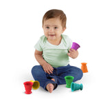 Baby Einstein Stack & Squish Cups 6pc Collapsible Sensory Toys for Bath & Floor Play
