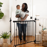 The Stairway+ 46W Series Pet and Baby Gate, Openings 31"-46" Wide, 32.5" Tall - Black