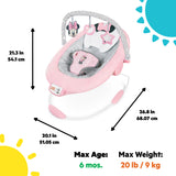 Bright Starts Disney Baby Minnie Mouse Rosy Skies Pink Baby Bouncer Infant Seat