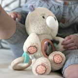 Ingenuity Premium Soft Plush & Wood Activity Toy Teether, Nate the Teddy Bear