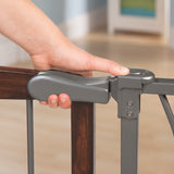 Anywhere Decorative Walk-Thru Pet and Baby Gate, Openings 28  42.5- Walnut/Charcoal