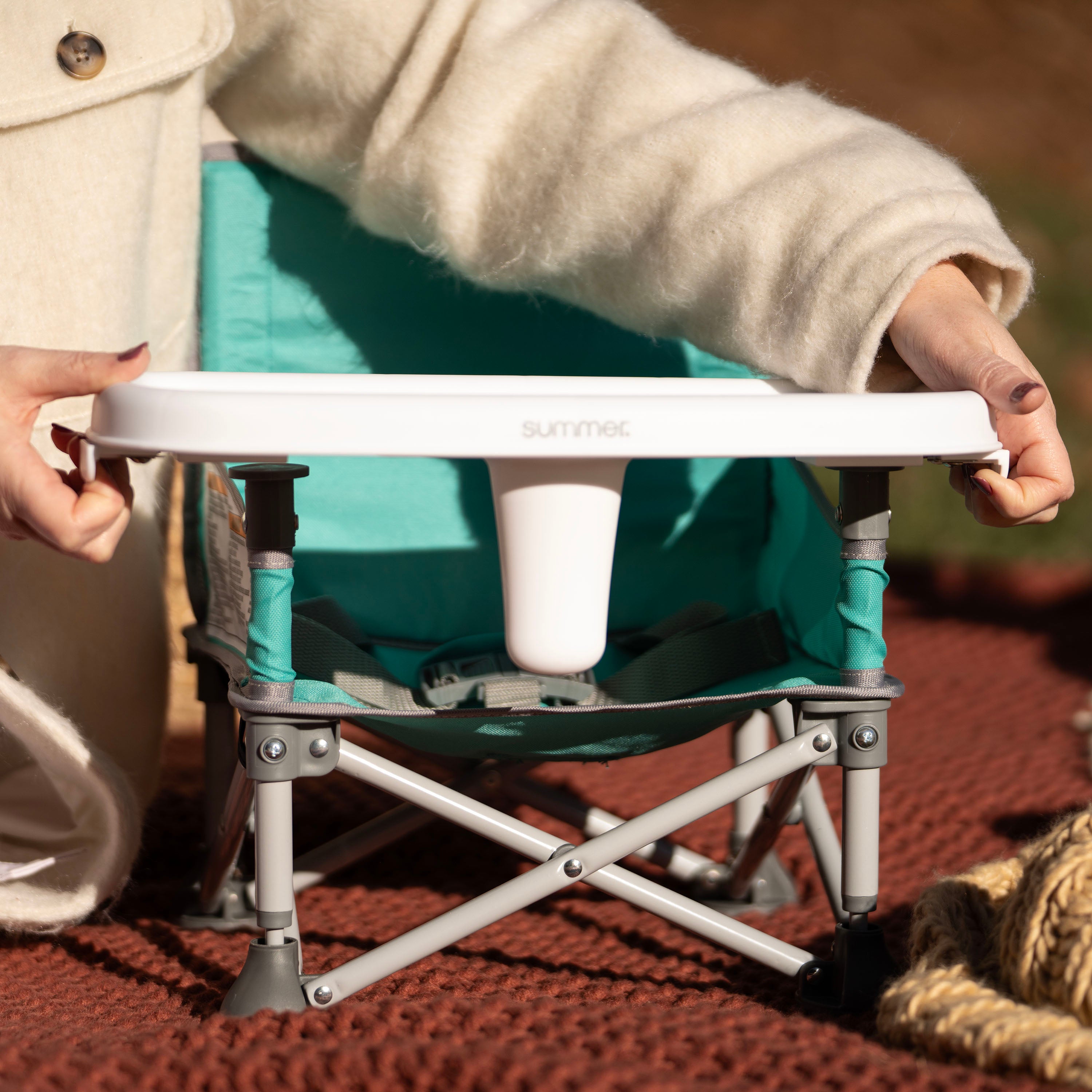summer infant pop up high chair Pop 'N Sit Portable Booster (Teal & Grey) – Kids2, LLC