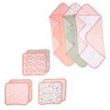 CLEAN & CUDDLY 3-PACK HOODED BATH TOWELS - EDI & CLEAN & CUDDLY 6-PACK TERRY WASHCLOTH SET - EDI